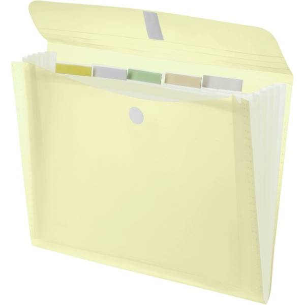 Fächer Klettverschlussmappe 'light' A4 PP 5 Fächer Klettverschluss gelb transluzent