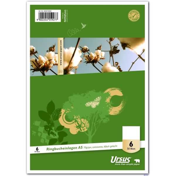 Ringbucheinlagen A5 70g/qm blanko VE=50 Blatt