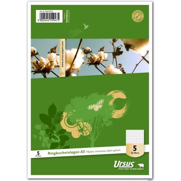 Ringbucheinlagen A5 70g/qm kariert VE=50 Blatt