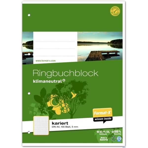 Ringbuchblock A4 70g 100 Blatt 5mm kariert