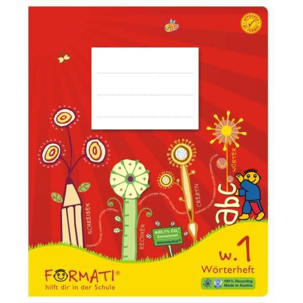 Wörterheft Quart Lineatur W.1 6/6/6mm liniert 20 Blatt