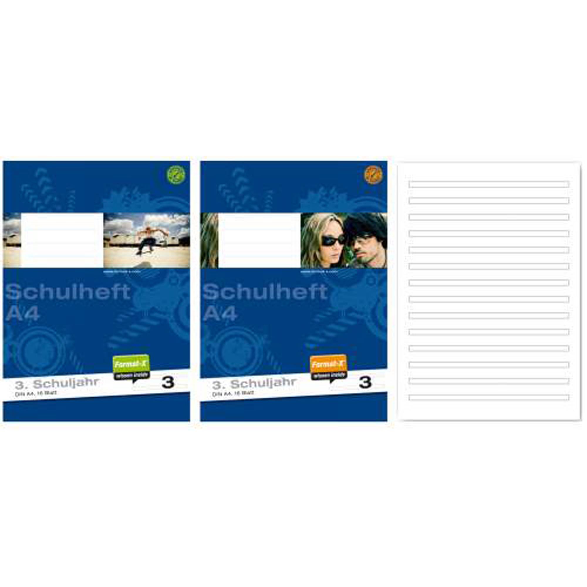 Schulheft A4 Lineatur 3 3.Schuljahr 16 Blatt