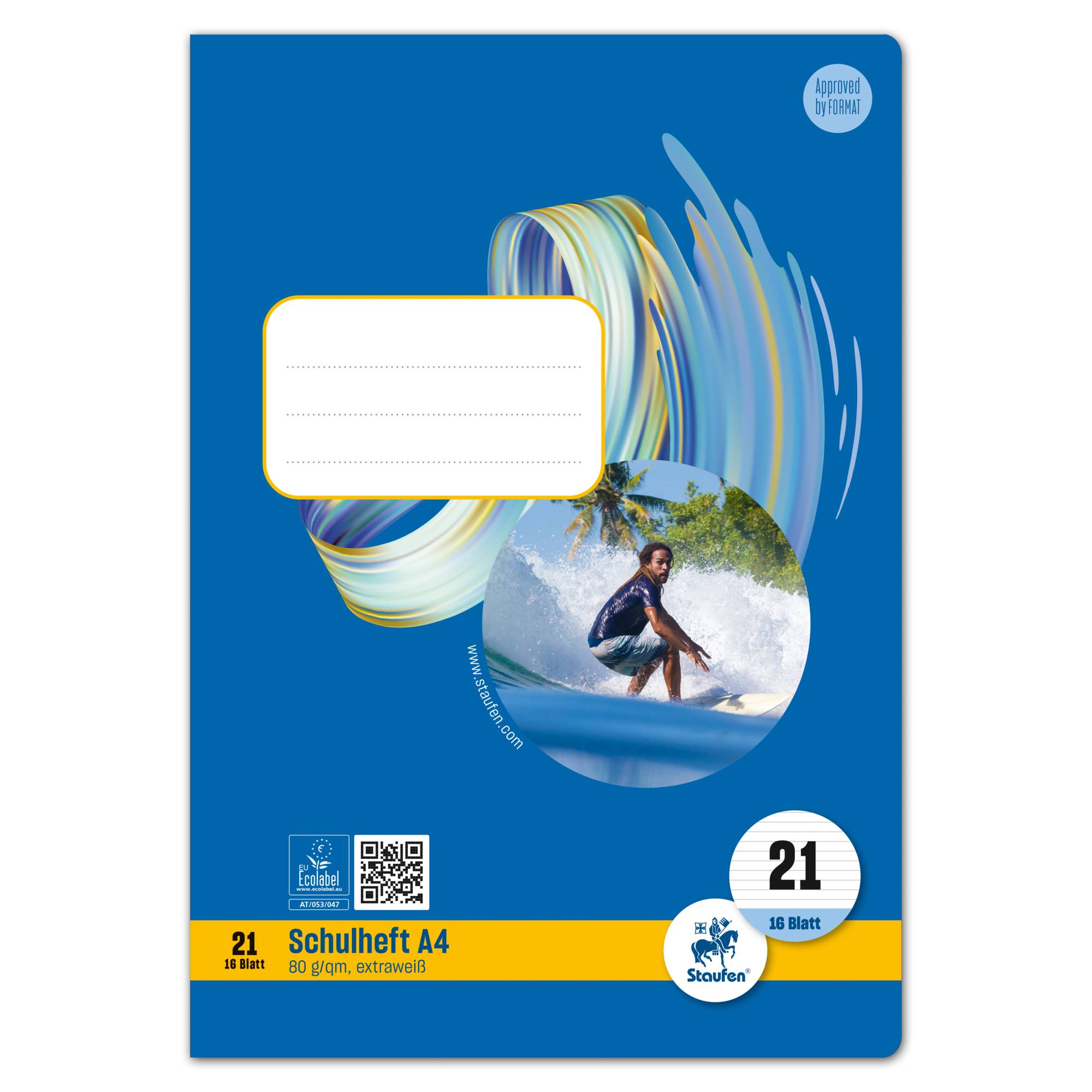 Schulheft A4 Lineatur 21 liniert 16 Blatt