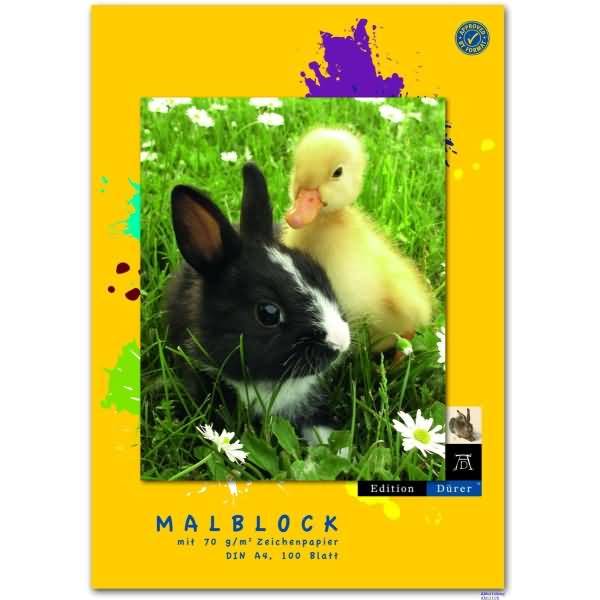 Malblock A4 70g/qm geleimt weiß Block mit 100 Blatt