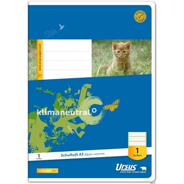 Schulheft A5 Lineatur 1 1.Schuljahr 16 Blatt