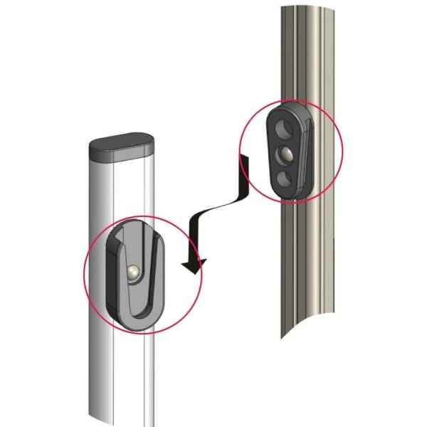 Blitzverschluss für Moderationstafeln ECO VE=1 Set zur Befestigung am Standbein