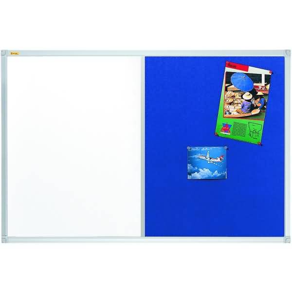 Kombitafel X-tra!Line Whiteboard/Filz 90x60cm blau
