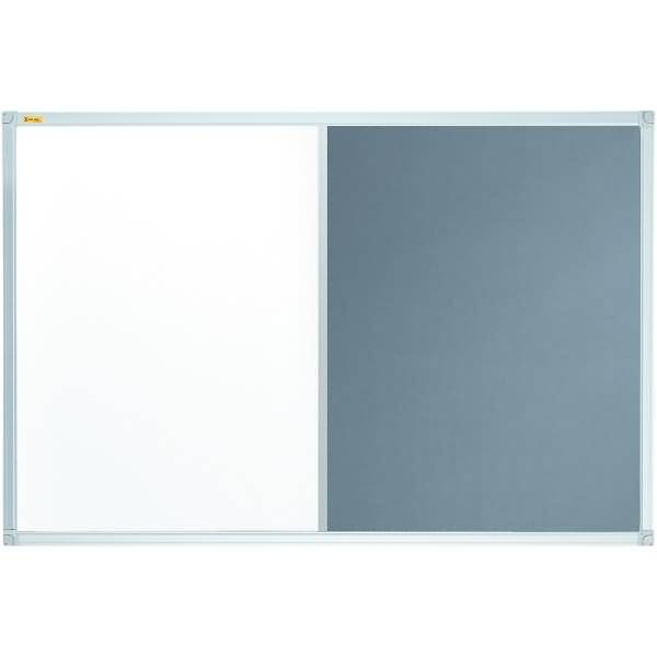 Kombitafel X-tra!Line Whiteboard/Filz 90x60cm grau