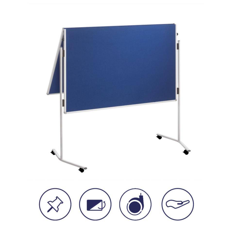 FRANKEN Moderationstafel ECO, faltbar, blau, Tafel:1500x1200mm, Höhe:1950mm, 5,4kg