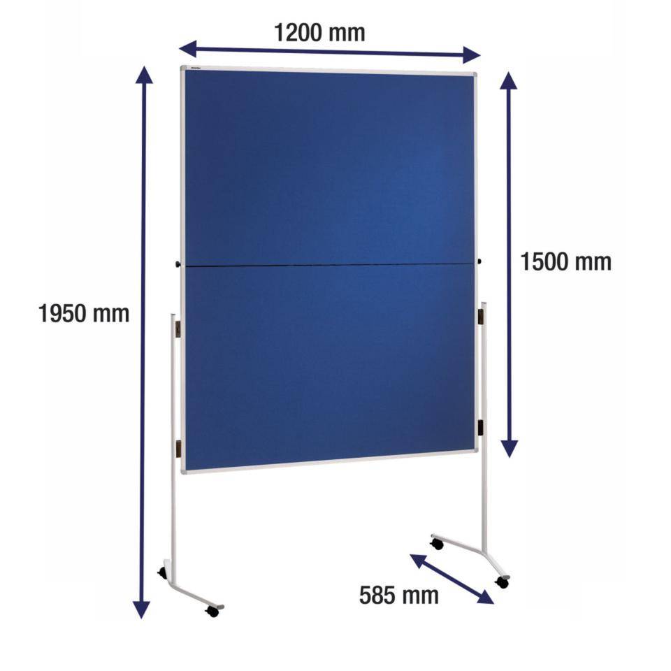 FRANKEN Moderationstafel ECO, faltbar, blau, Tafel:1500x1200mm, Höhe:1950mm, 5,4kg