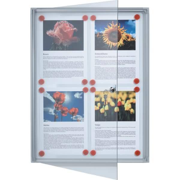 Schaukasten 51x68x3cm silber für den Innenbereich