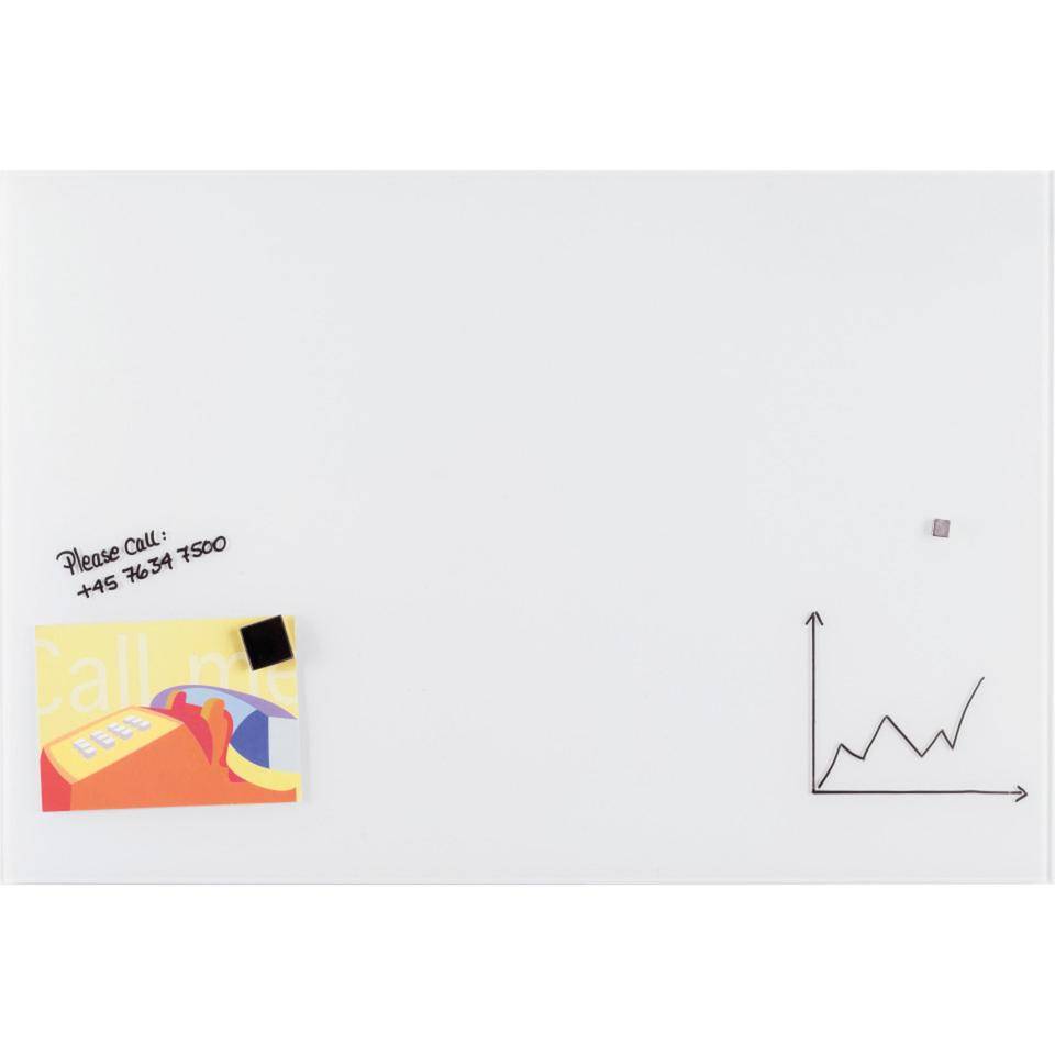FRANKEN Design-Schreibtafel aus Glas, magnethaftend, weiß, 1500x1200mm