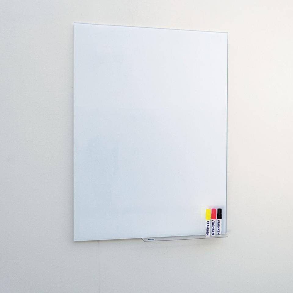 FRANKEN Design-Schreibtafel aus Glas, magnethaftend, weiß, 1500x1200mm
