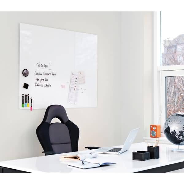 FRANKEN Design-Schreibtafel aus Glas, magnethaftend, weiß, 1200x900mm