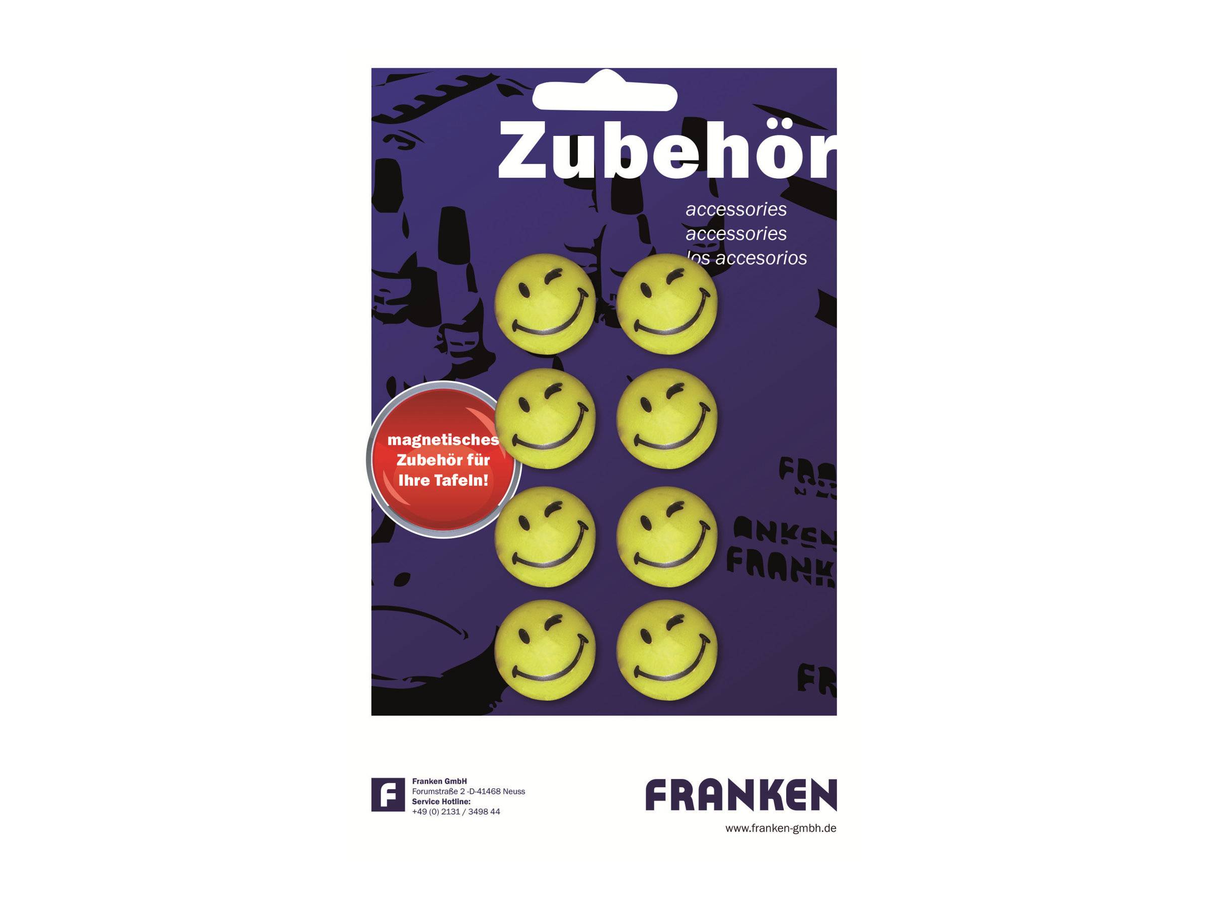 FRANKEN - Magnet - 20 cm Durchmesser - Gelb (Packung mit 8)