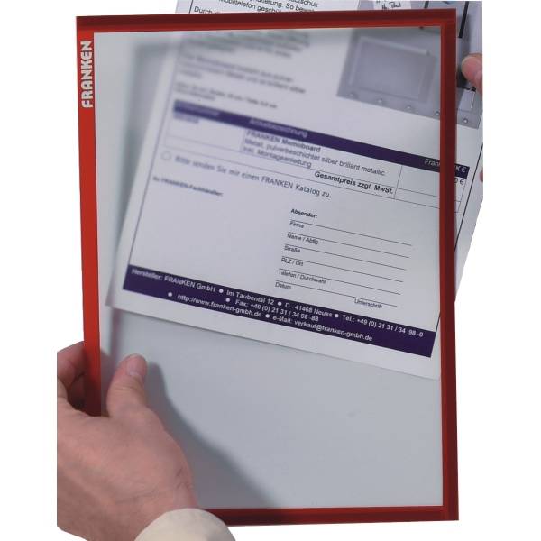 Dokumentenhalter magnetisch A4 rot VE=5 Stück