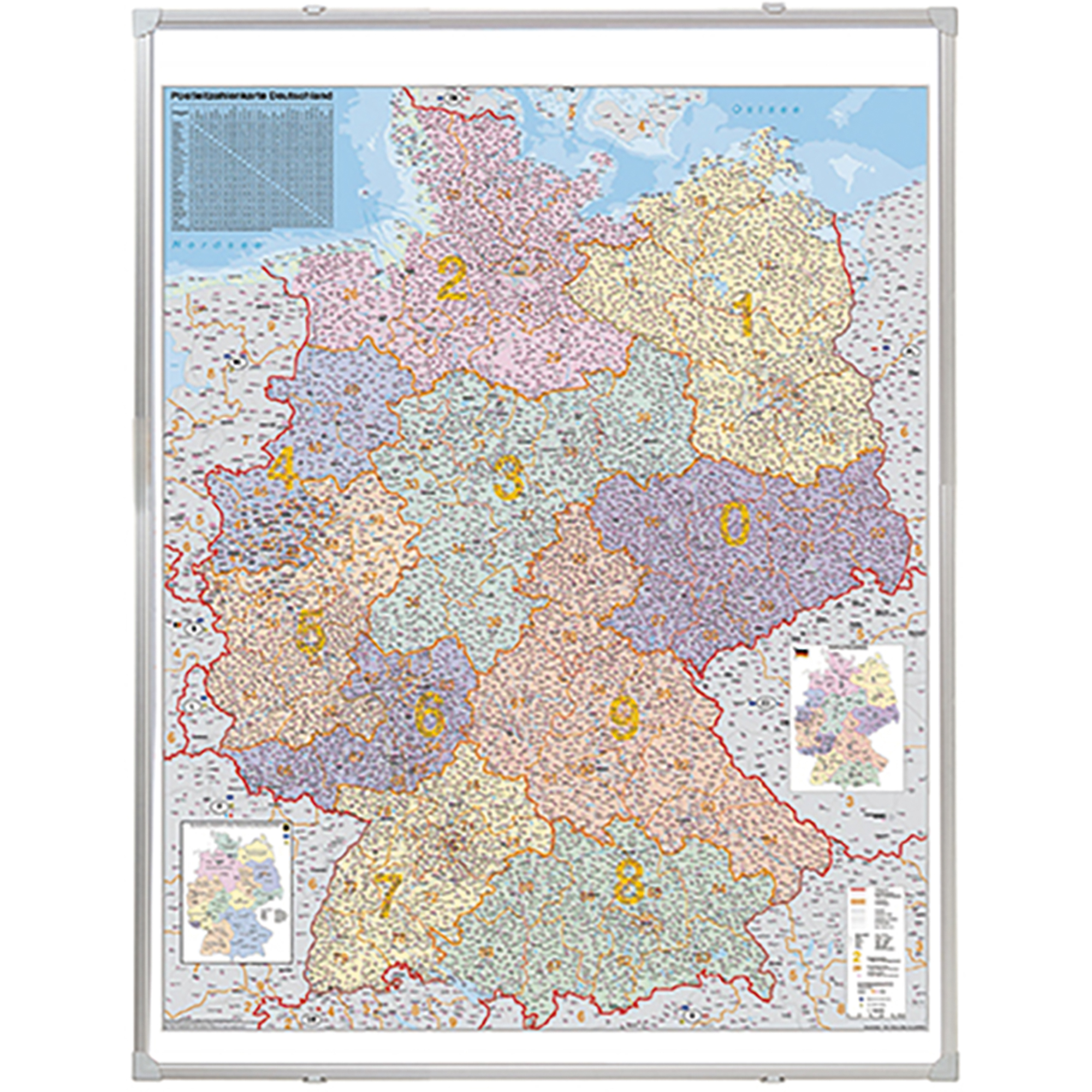 Franken Kartentafel KA445P PLZ-Karte Deutschland 1:750.000
