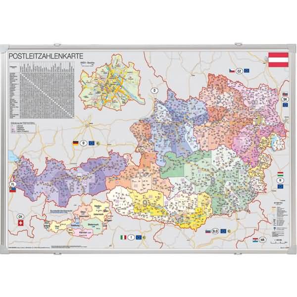 Kartentafel Österreich 96x68cm 1:620.000