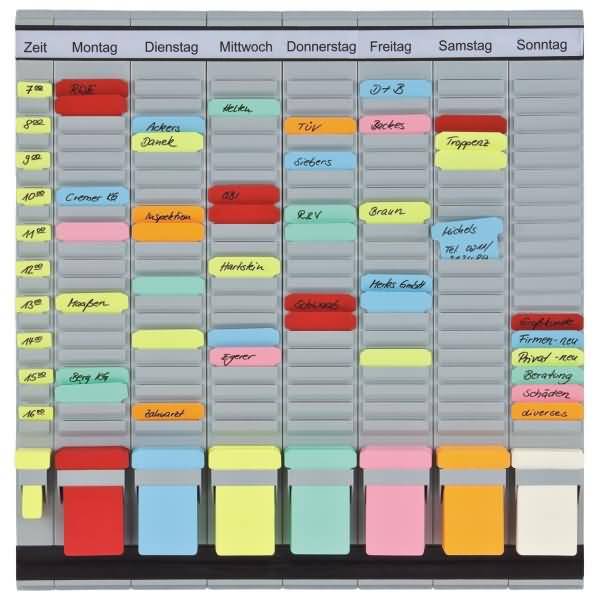 T-Karten Planer OfficePlaner 49x47,3 cm 7 Träger grau