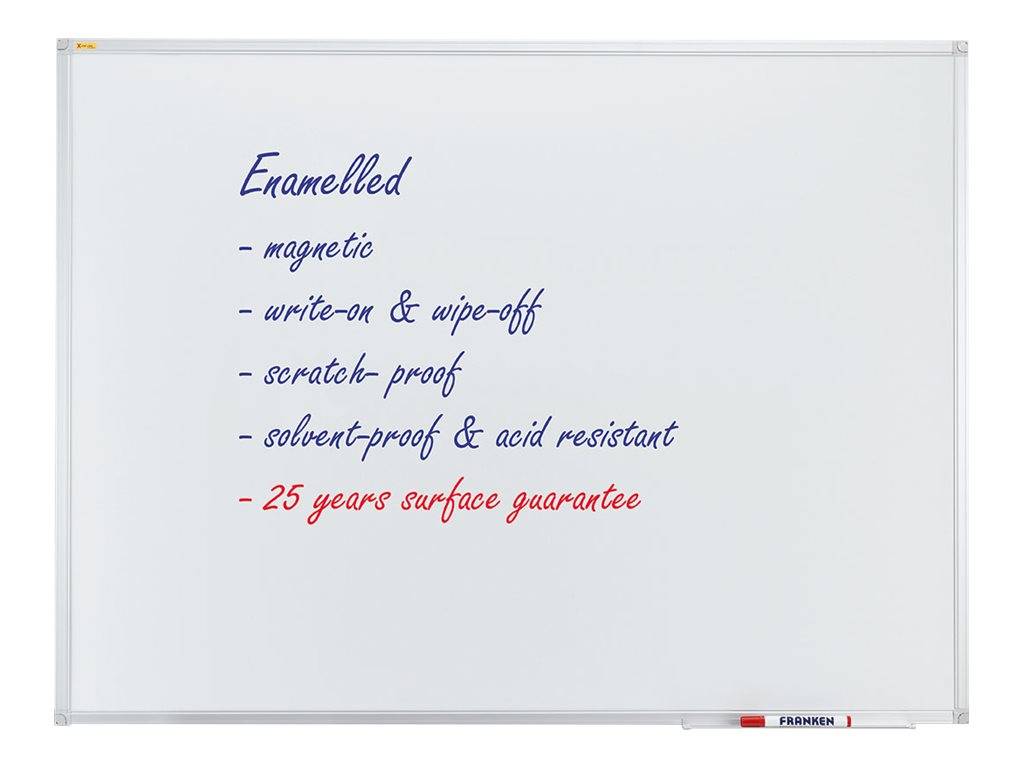 Whiteboard mit der Bezeichnung „Emailliert
