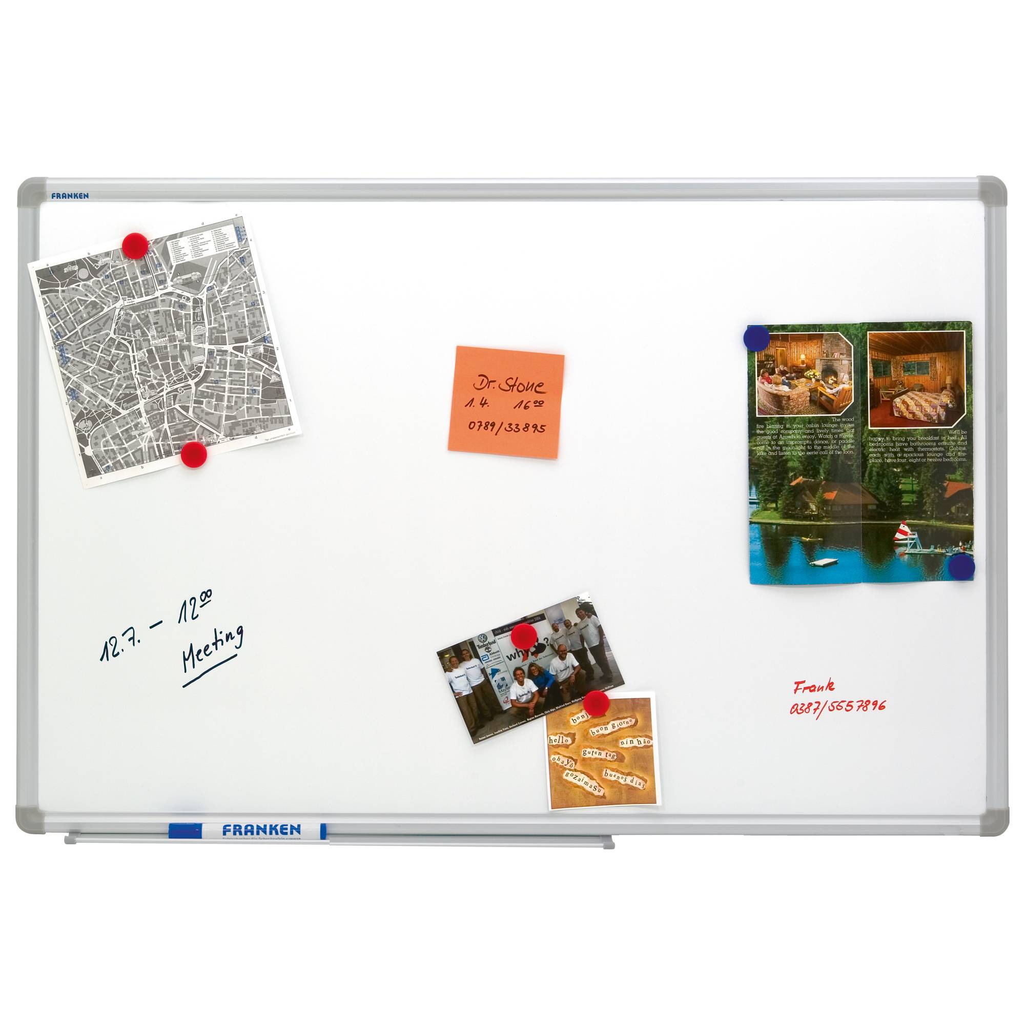 Franken Schreibtafel SC4112 60x45cm Alurahmen Ablage