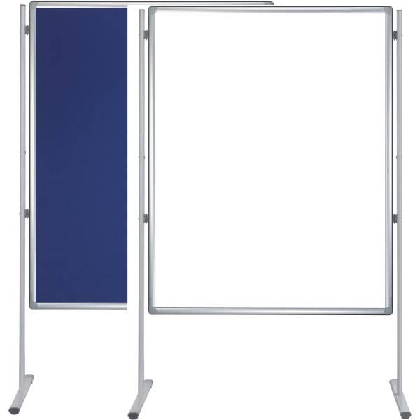 Stellwandtafel Whiteboard/Filz 120x180cm blau