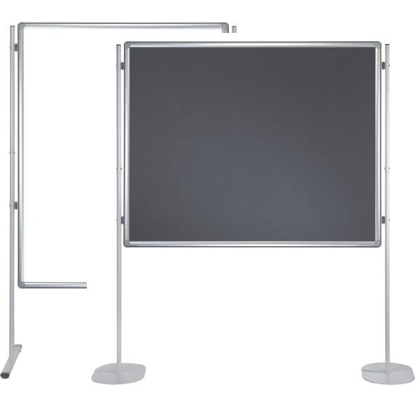 Stellwandtafel Whiteboard/Filz 120x180cm grau