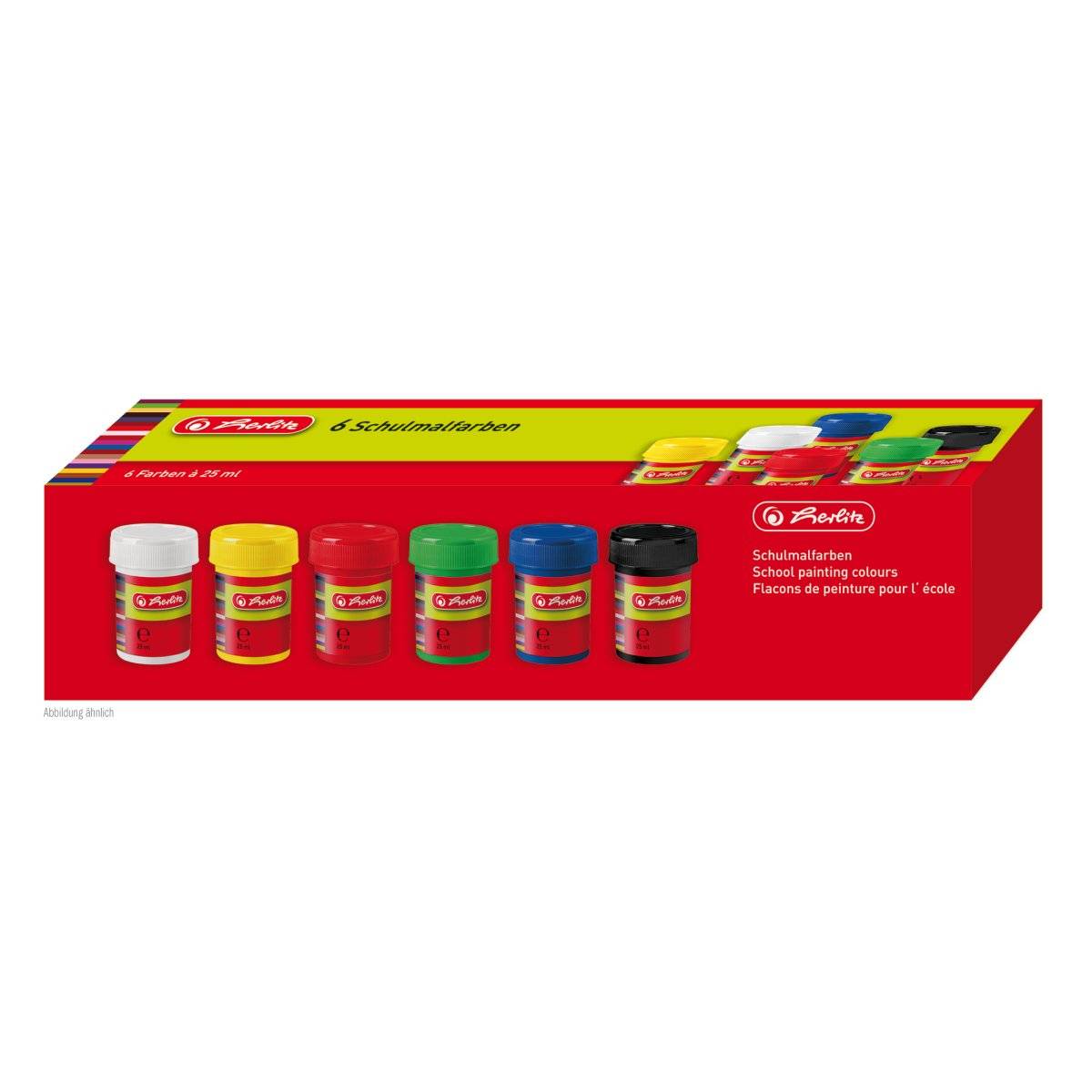 Herlitz - Farbe - verschiedene Farben - 20 ml (Packung mit 6)