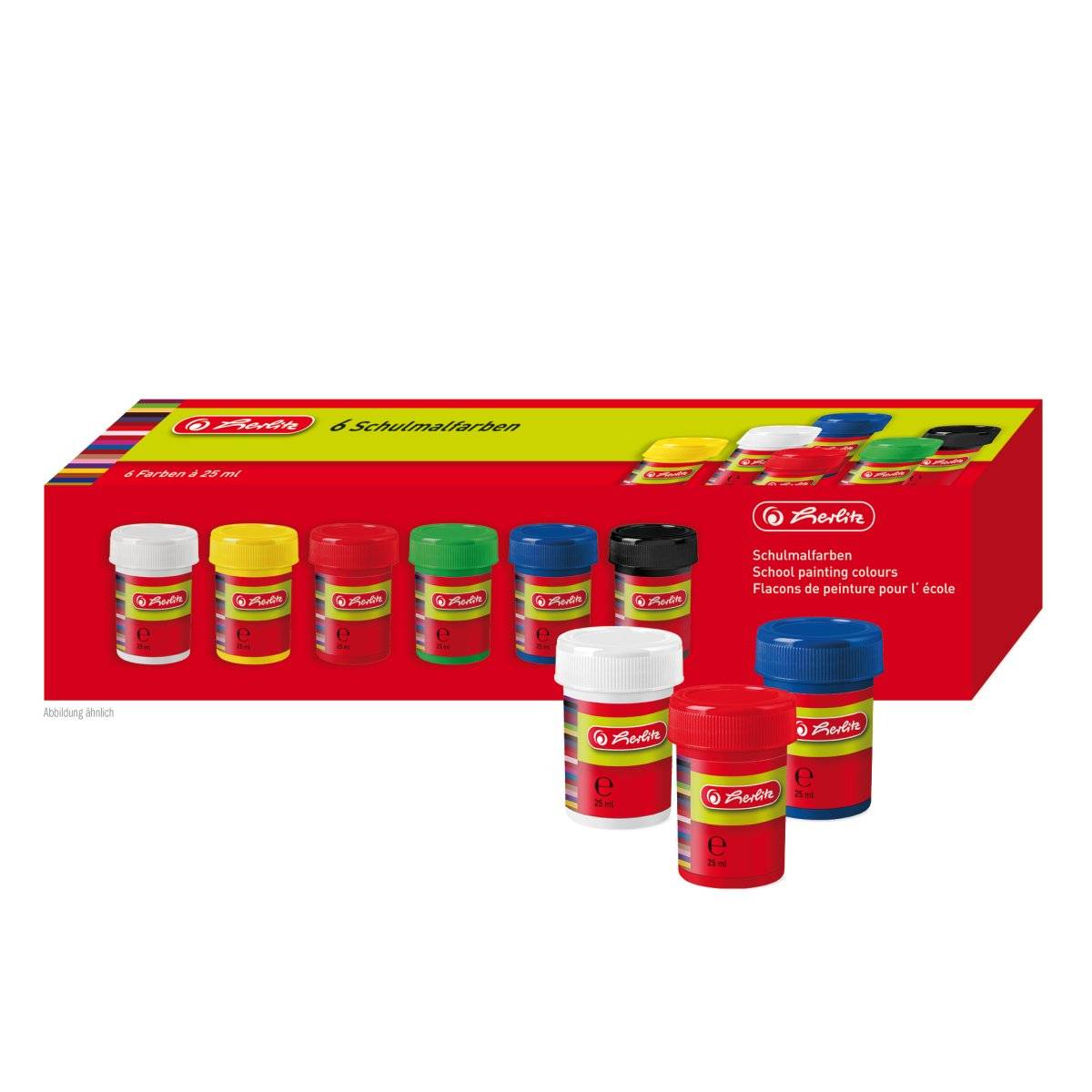 Herlitz - Farbe - verschiedene Farben - 20 ml (Packung mit 6)
