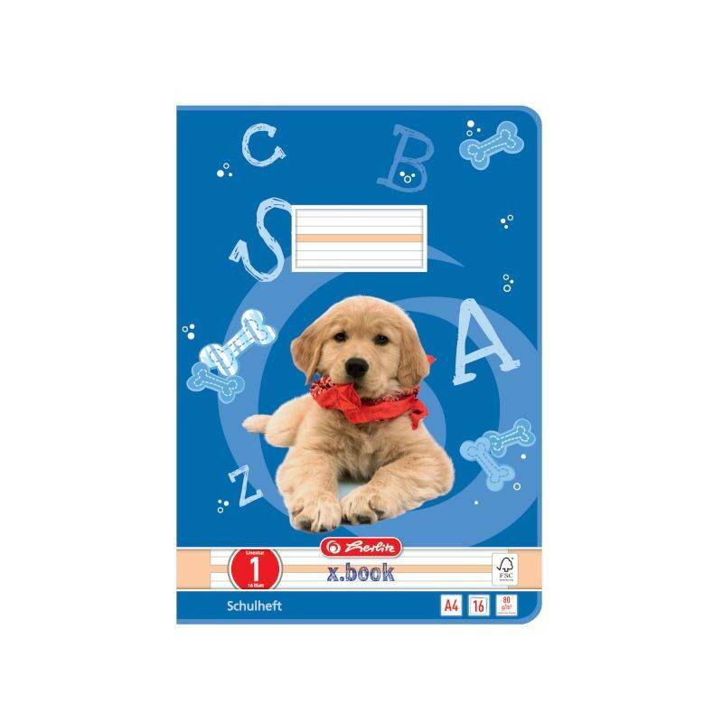 herlitz Schulheft x.book, DIN A4, Lineatur 1 / liniert