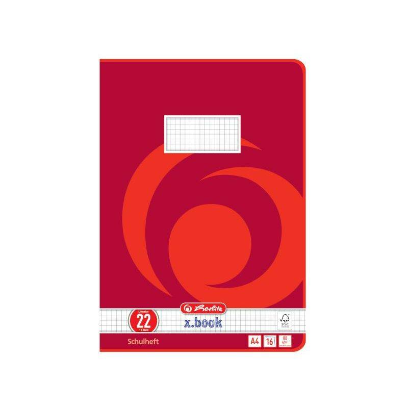 herlitz Schulheft x.book, DIN A4, Lineatur 22 / kariert