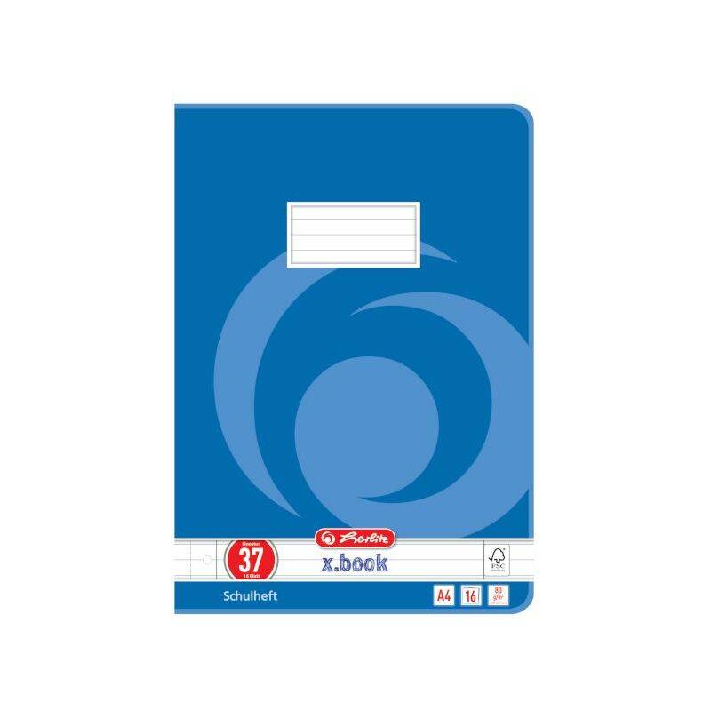 herlitz Schulheft x.book, DIN A4, Lineatur 37 / liniert