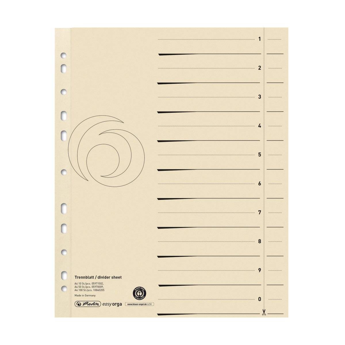 Herlitz A4 - Trennelement - Buff (Packung mit