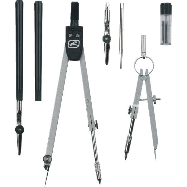 Zirkelkasten 7-teilig schwarz