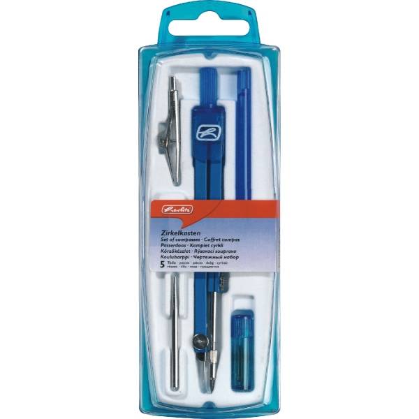 Zirkelkasten 5tlg. farbig sortiert