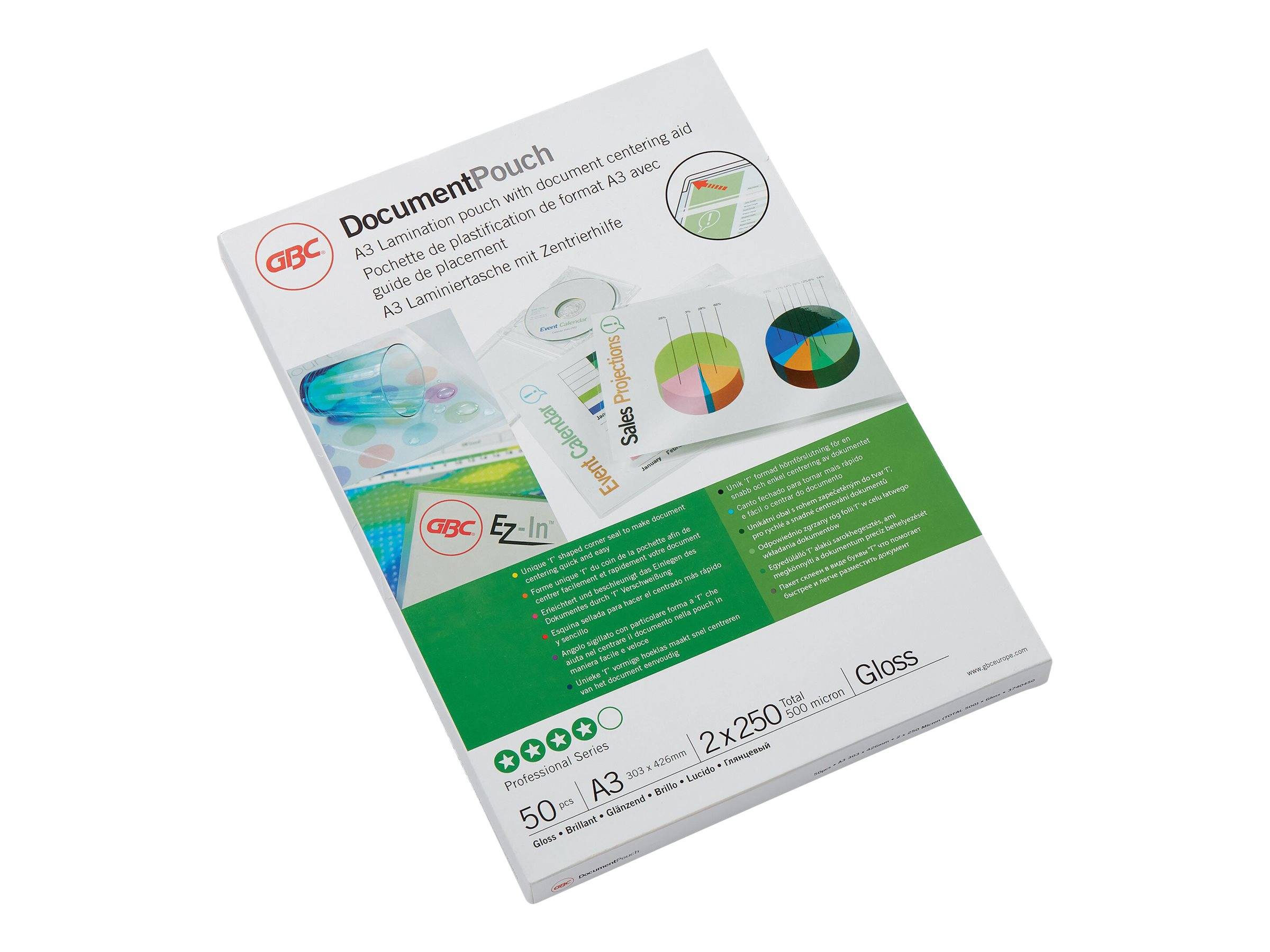GBC Document Laminating Pouch - 250 Mikrometer - 50er-Pack - glänzend - A3 (297 x 420 mm)