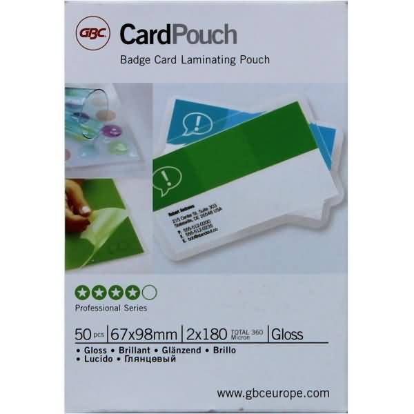 Laminiertasche 67x99mm 180 Micron glänzend VE=50 Stück glasklar