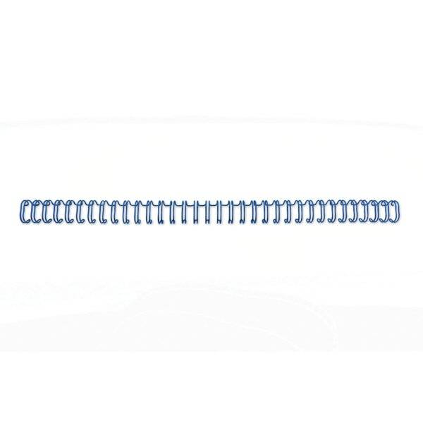 Eine horizontale blaue Spiralbindung eines Notizbuches isoliert auf weißem Hintergrund.