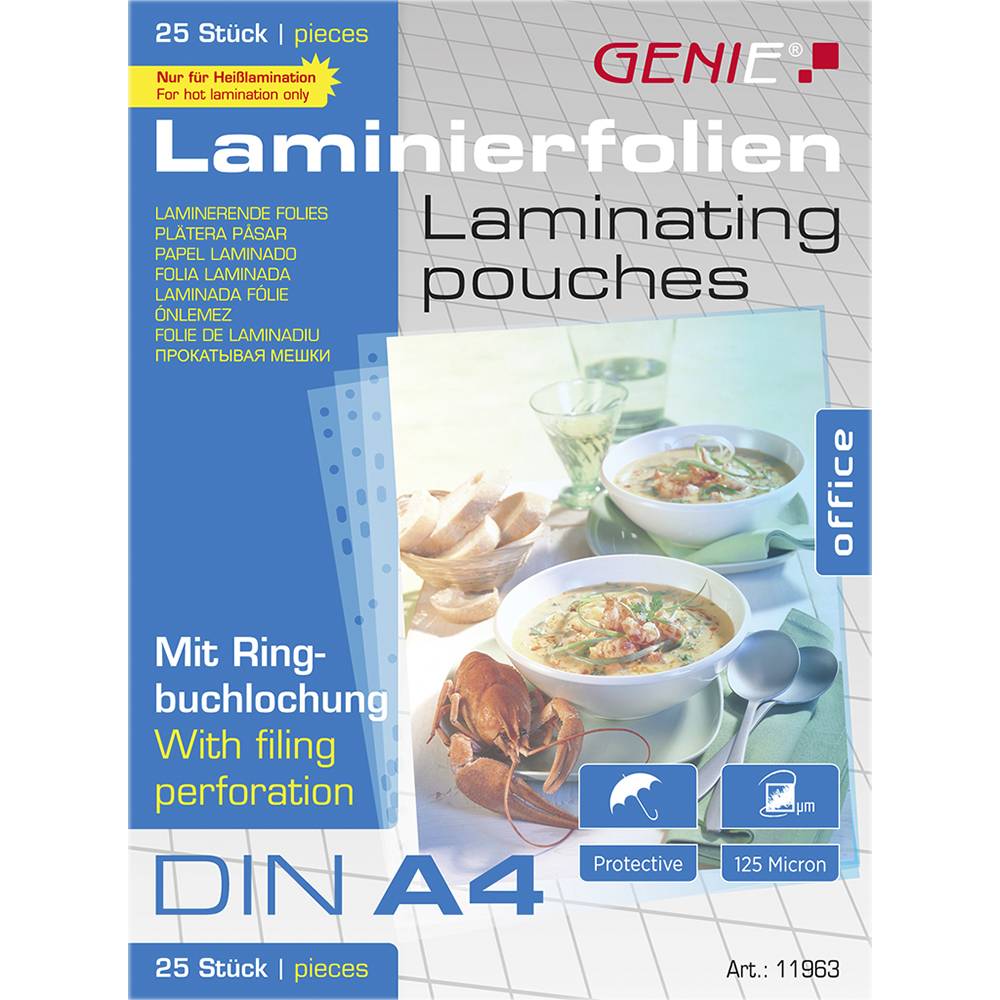 Genie 11963 - Transparent - Glänzend - A4 - Pack - 338 mm - 303 mm - Laminating