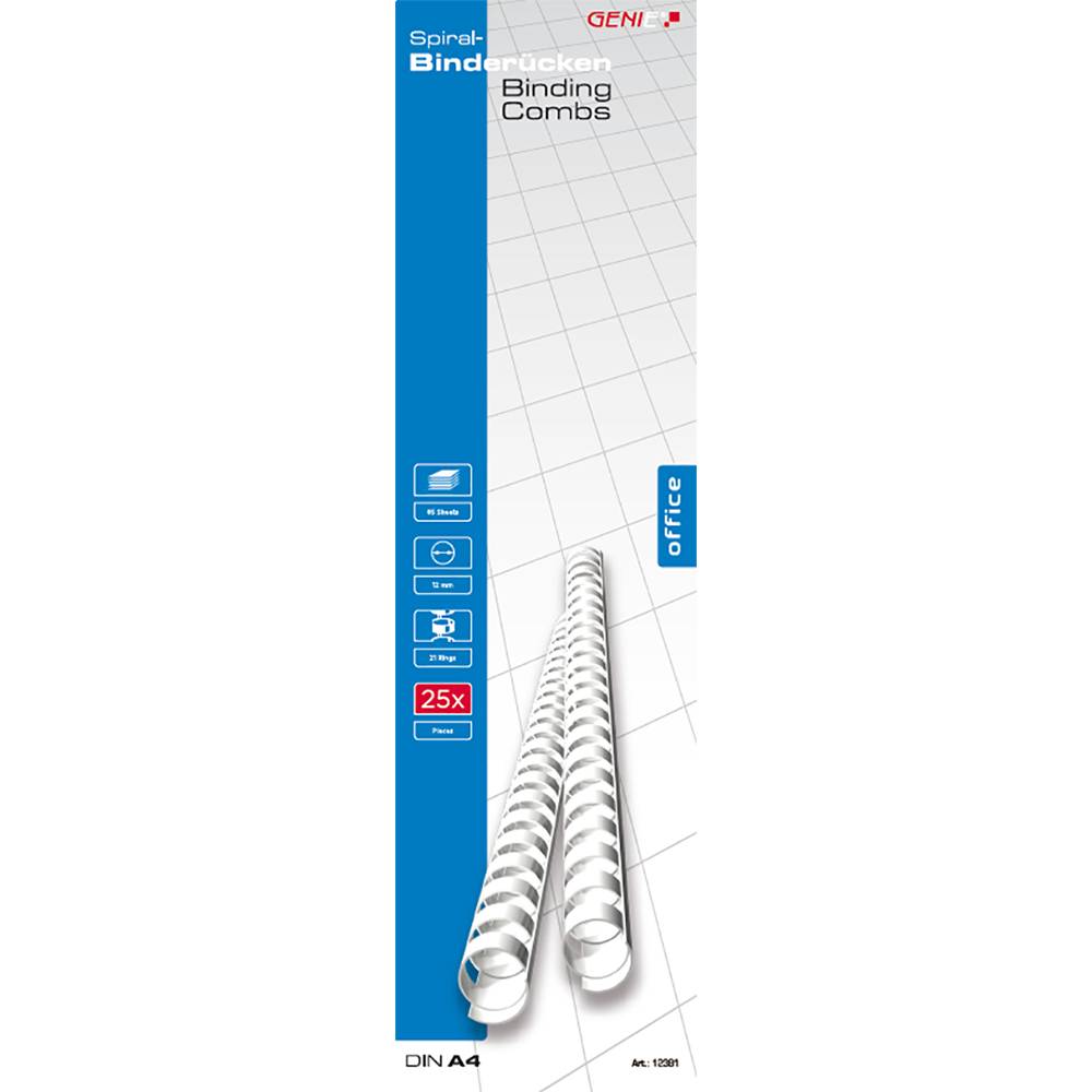 Genie 12381, Binderücken, Weiß, 85 Blätter, Kunststoff, 1,2 cm, 120 mm