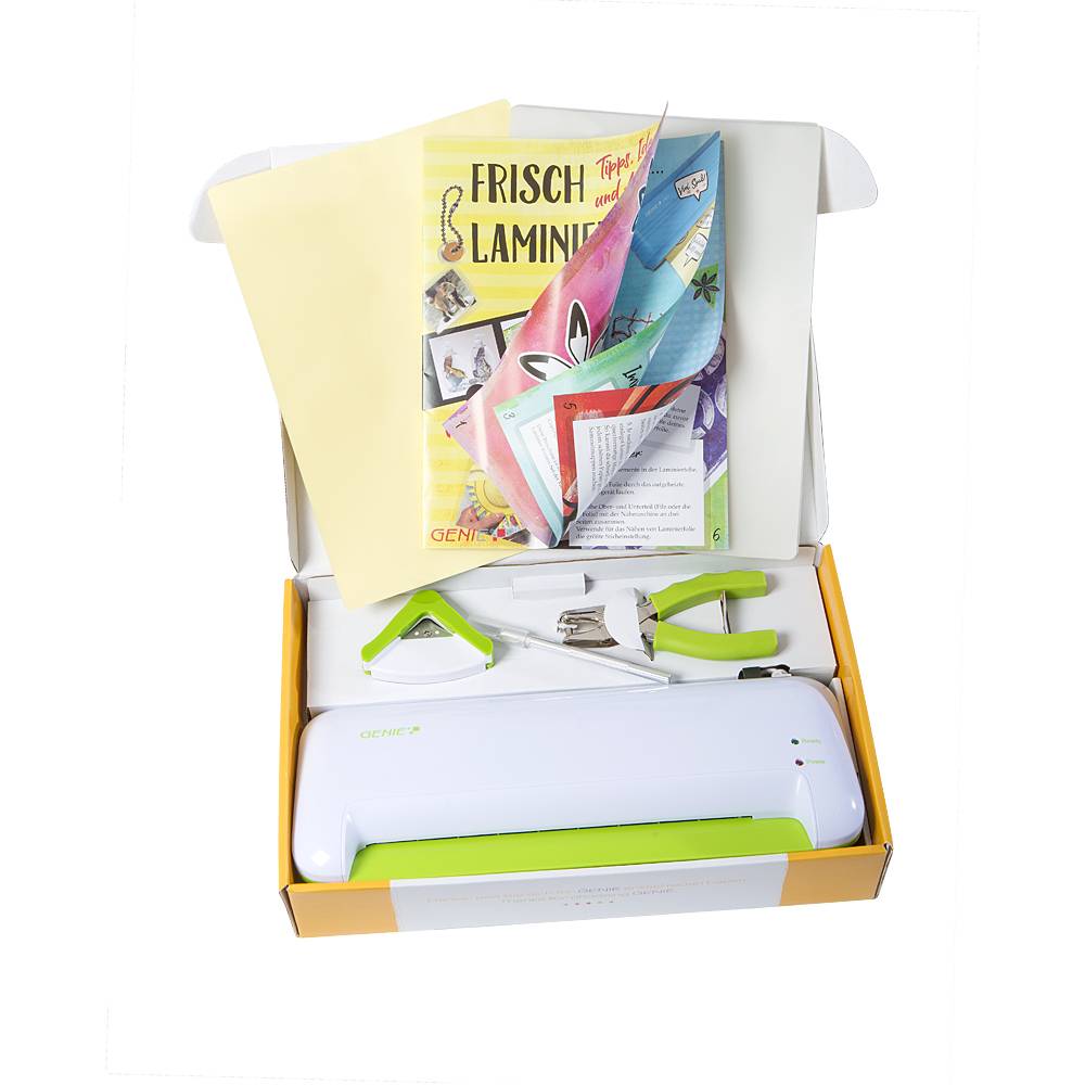 Genie 12638, Heisslaminator, 3 min, 400 mm/min, A4, Grün, Weiß, 380 mm