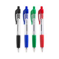 Genie 40002, Clip, Clip-on-Einziehkugelschreiber, Schwarz, Blau, Grün, Rot, 4 Stück(e)