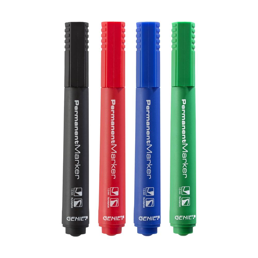 Genie 40026, Schwarz, Blau, Grün, Rot, Rundspitze, Mehrfarben, Kunststoff, 1 mm, 3 mm