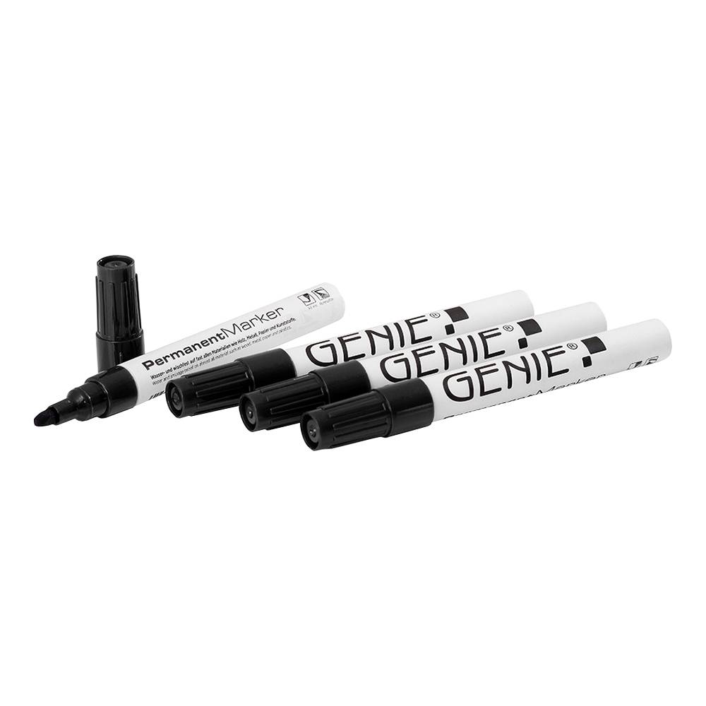 Genie 40030, Schwarz, Rundspitze, Schwarz, Weiß, Aluminium, Kunststoff, 1 mm, 3 mm