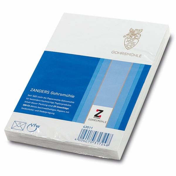 Briefumschläge Gohrmühle C6 114x162 mm weiß gummierte Klappe 80g/qm 25 Stück