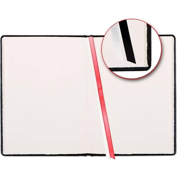 Gästebuch A4 Leder schwarz 30 Seiten Büttenpapier