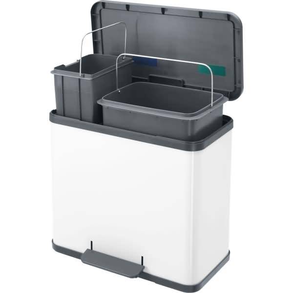 Tret-Abfalltrenner ProfiLine Solid Öko duo L 17+9 Liter silber