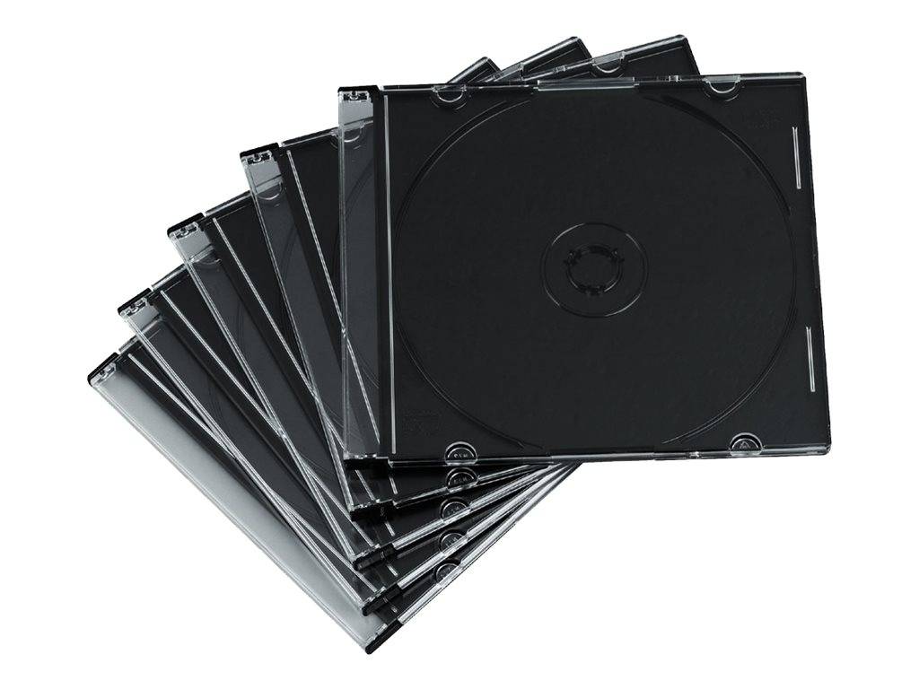 Hama - Slim Jewel Case für Speicher-CD - Kapazität: 1 CD - Schwarz, durchsichtig (Packung mit 50)