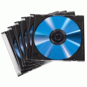 Hama - Slim Jewel Case für Speicher-CD - Kapazität: 1 CD - Schwarz, durchsichtig (Packung mit 50)