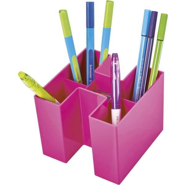 Schreibtischköcher Bravo 5 Fächer hochglänzend Trend Colour pink